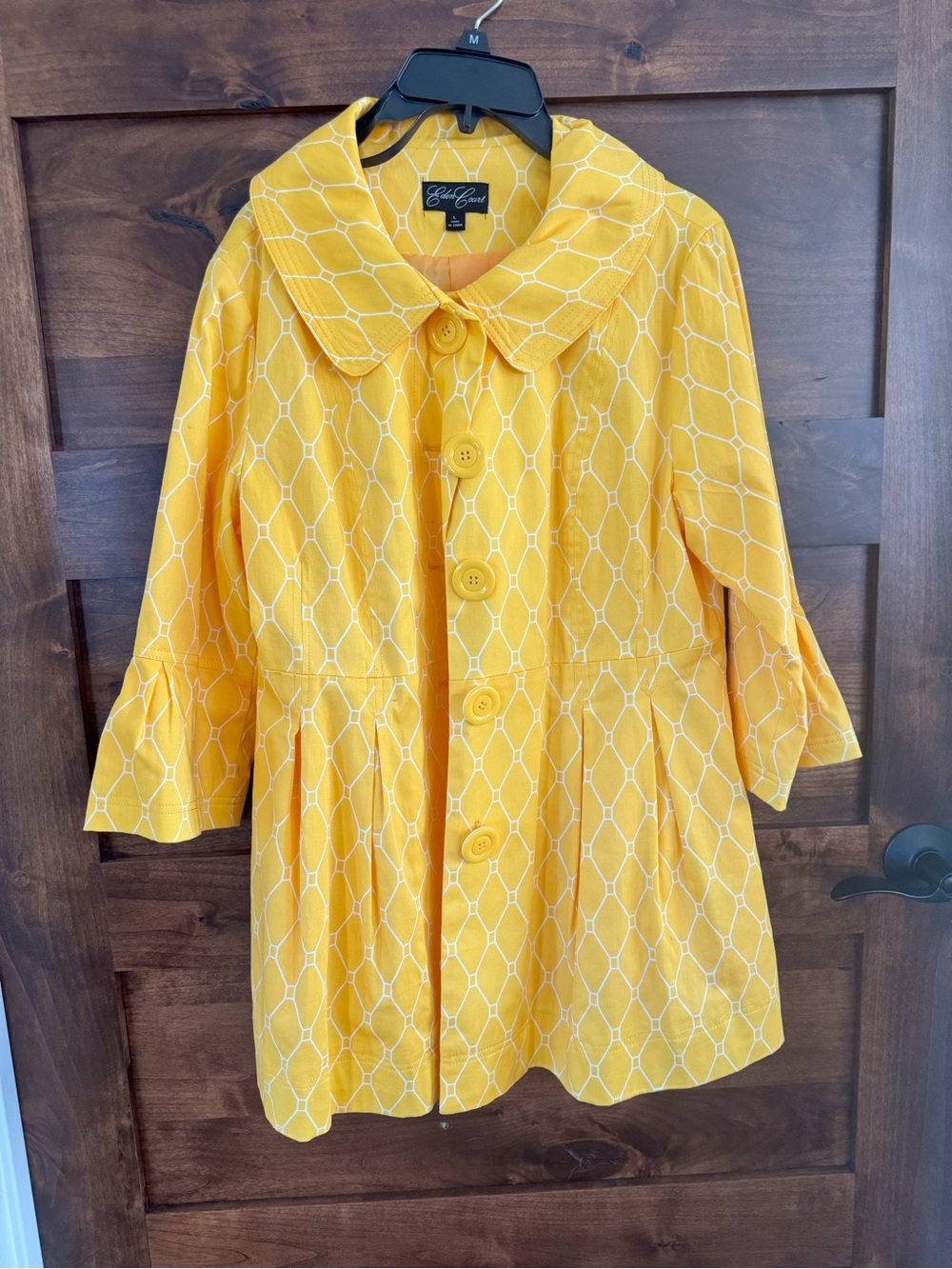 Yellow Geometric Trench Coat